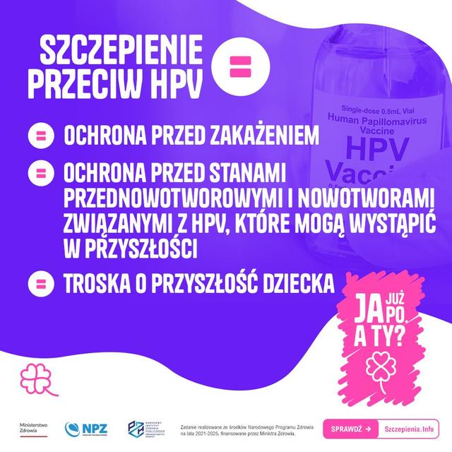 infografika o szczepienie przeciwko HPV
